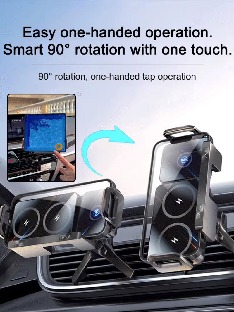 New High Intelligent Mobile Phone/Pad Holder Magnetic Phone Holder for Car Auto Rotating Phone Holder Wireless Car Charger